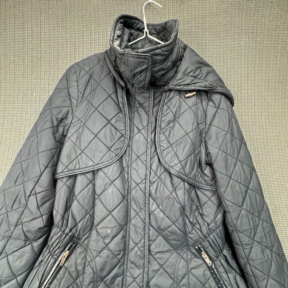 Steve Madden Womens Quilted Jacket M Black Nylon Polyester - Picture 7 of 11